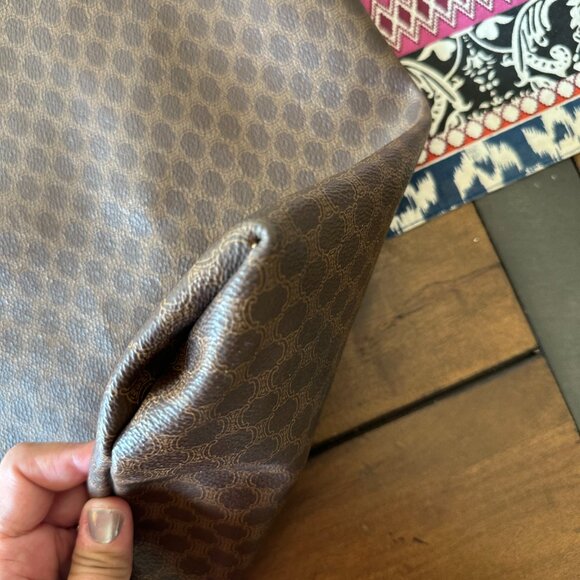 Authentic Celine Paris  Flat Tote Brown Macadam Coated Canvas, EUC - Picture 9 of 13